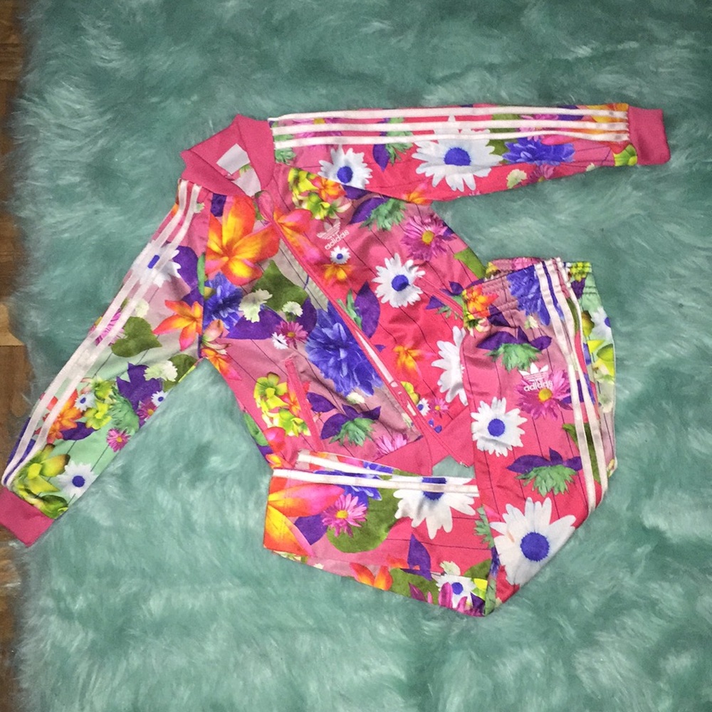 Floral Adidas Track suit